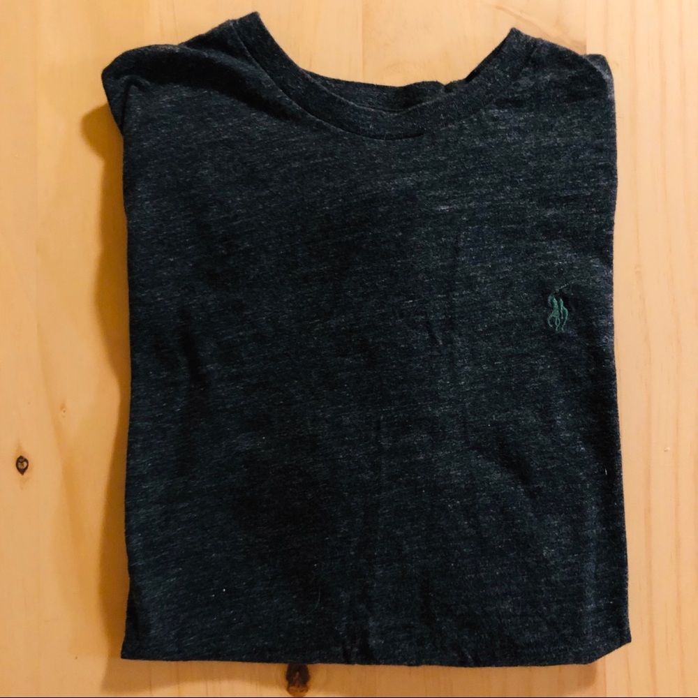 Dark heathered gray polo t-shirt